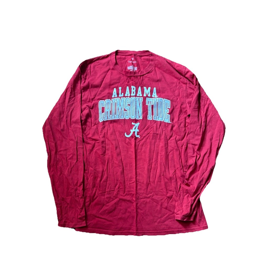 Alabama Crimson Tide Shirt Mens Medium Red Long Sleeve Fanatics Football Tee